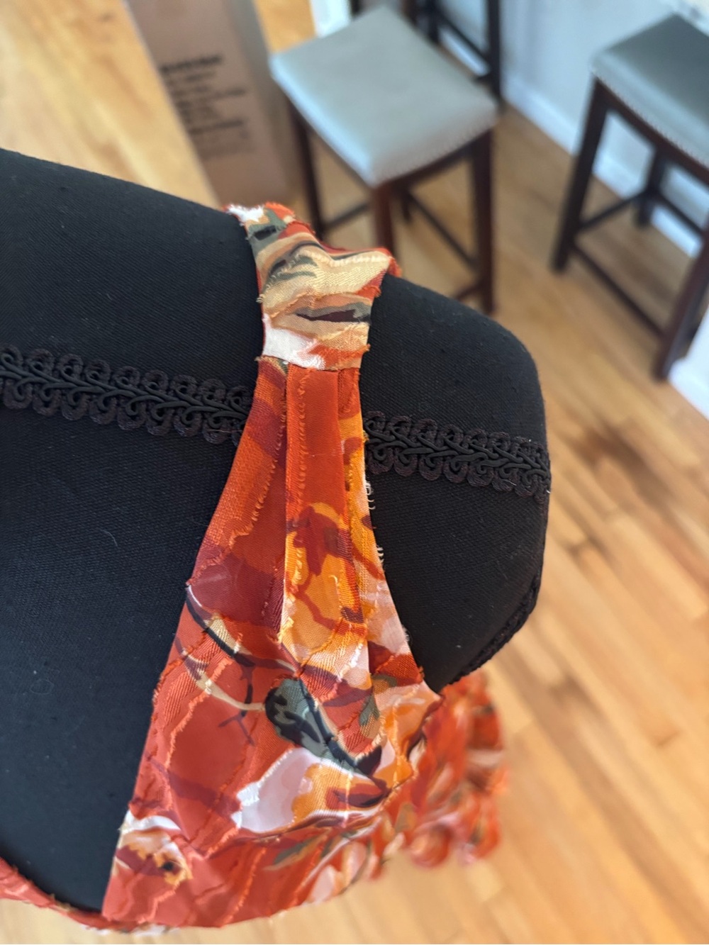 White House Black Market Rust Floral Wrap Midi Dress - Picture 7 of 7
